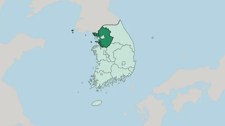 Map of Gyeonggi-do in South Korea