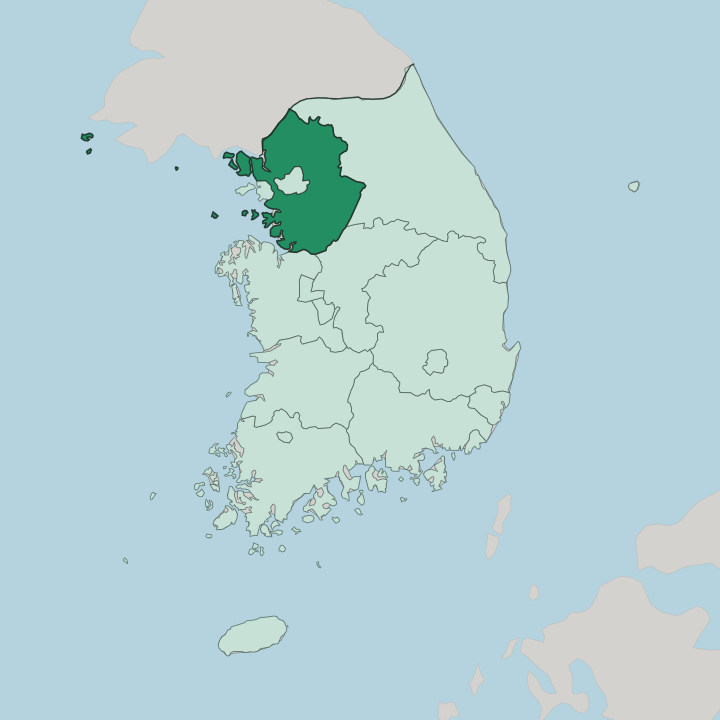 Map showing Gyeonggi-do — In South Korea