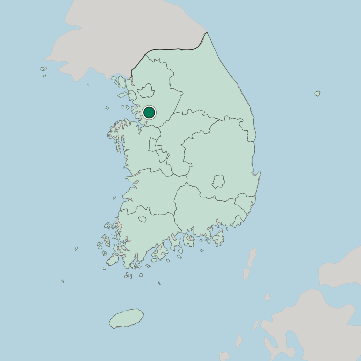 Map showing Osan — In South Korea