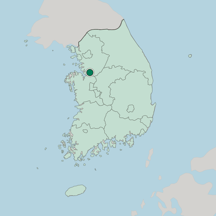 Map showing Pyeongtaek — In South Korea