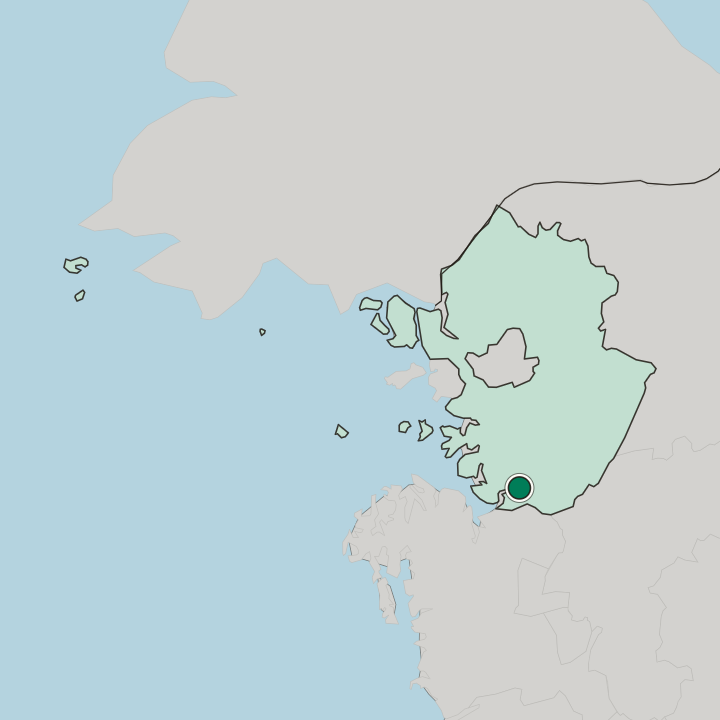 Map showing Pyeongtaek — In Gyeonggi-do