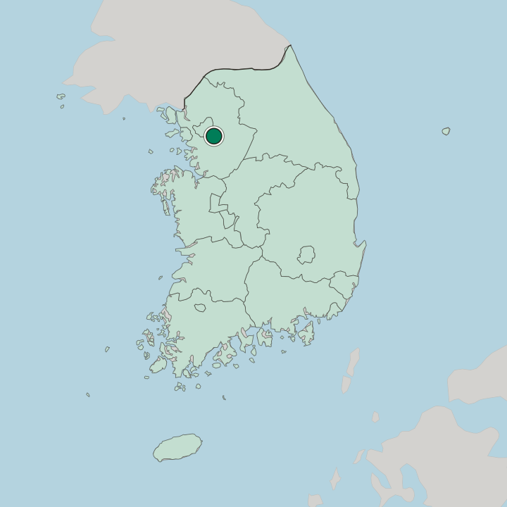 Map showing Seongnam-si — In South Korea