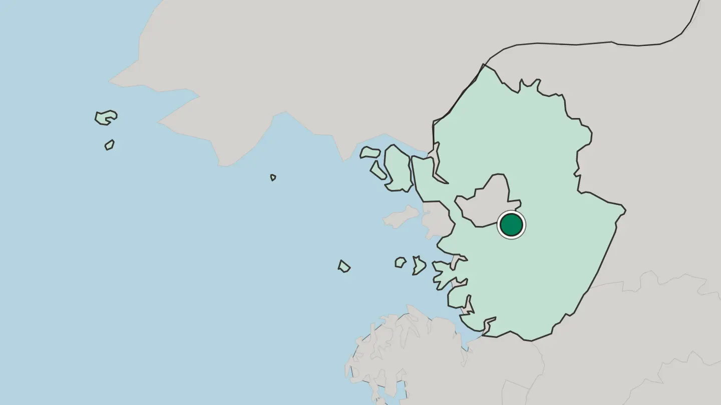 Map of Seongnam-si in South Korea