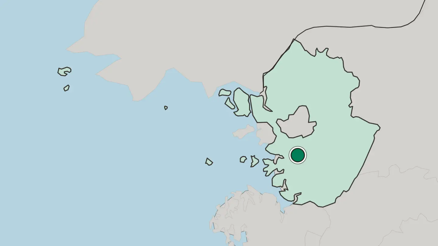 Map of Suwon in South Korea