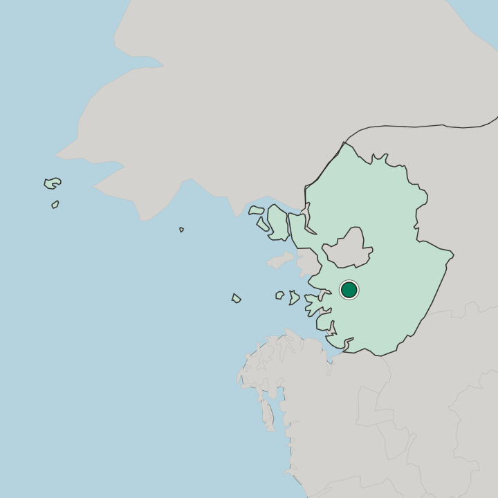 Map showing Suwon — In Gyeonggi-do