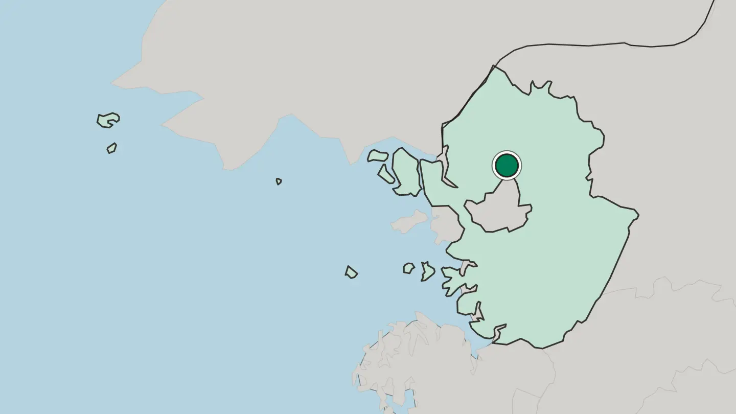 Map of Uijeongbu-si in South Korea
