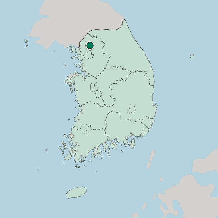 Map showing Yangju — In South Korea