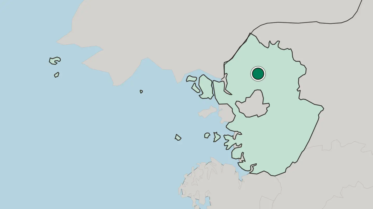 Map of Yangju in South Korea