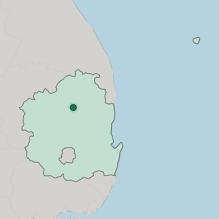 Map showing Andong — In Gyeongsangbuk-do