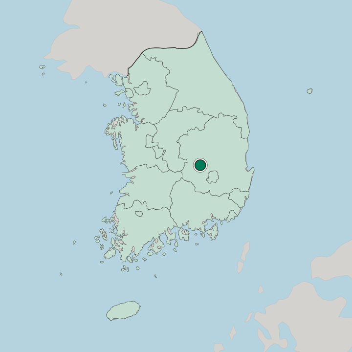 Map showing Gumi — In South Korea