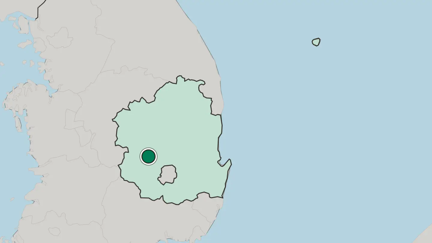 Map of Gumi in South Korea
