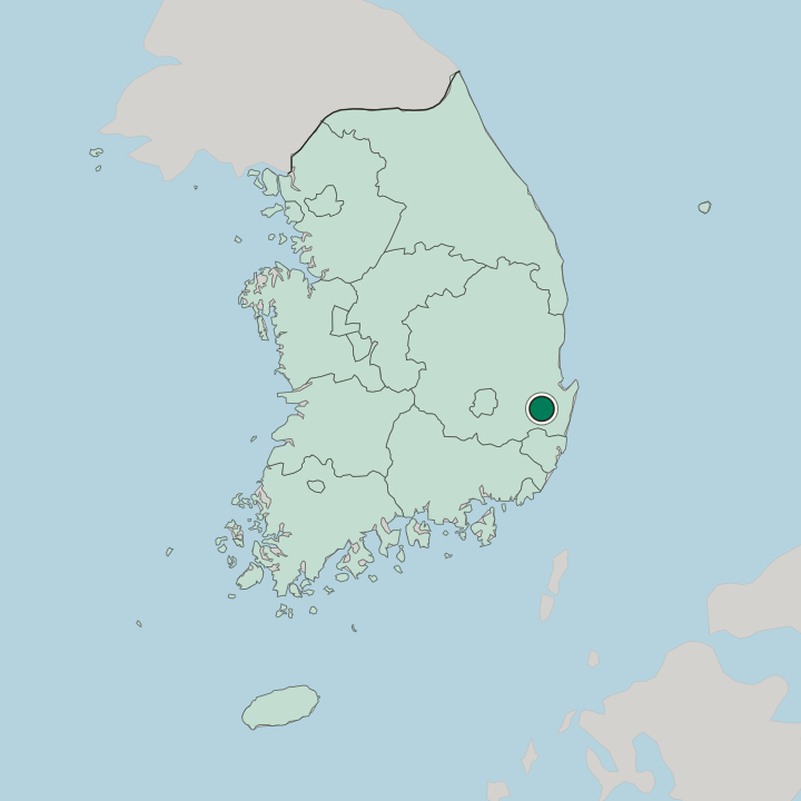 Map showing Gyeongju — In South Korea
