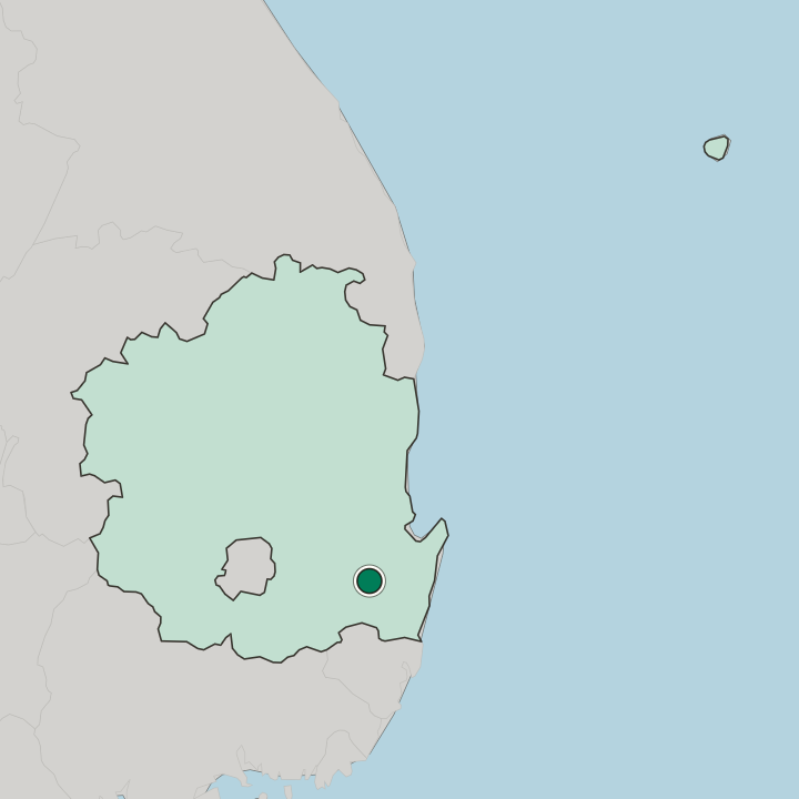Map showing Gyeongju — In Gyeongsangbuk-do
