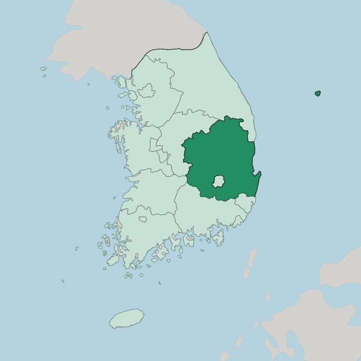 Map showing Gyeongsangbuk-do — In South Korea