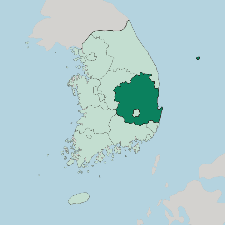 Map showing Gyeongsangbuk-do — In South Korea