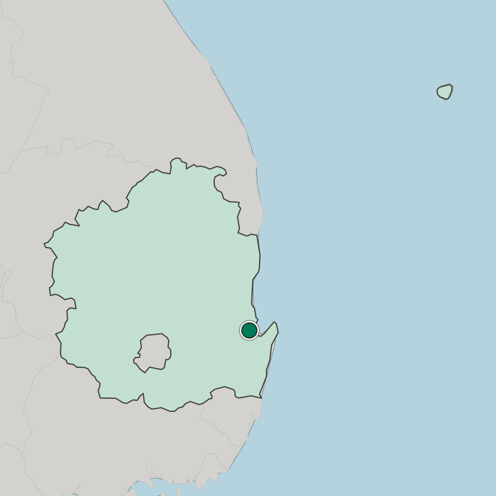Map showing Pohang — In Gyeongsangbuk-do