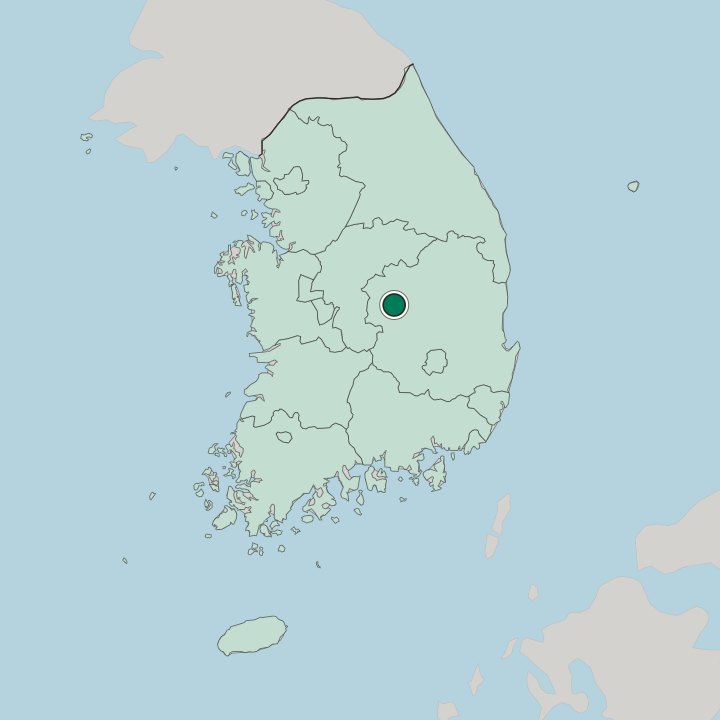 Map showing Sangju — In South Korea