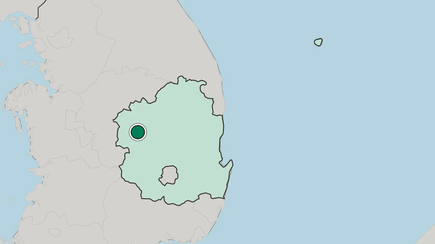 Map of Sangju in South Korea
