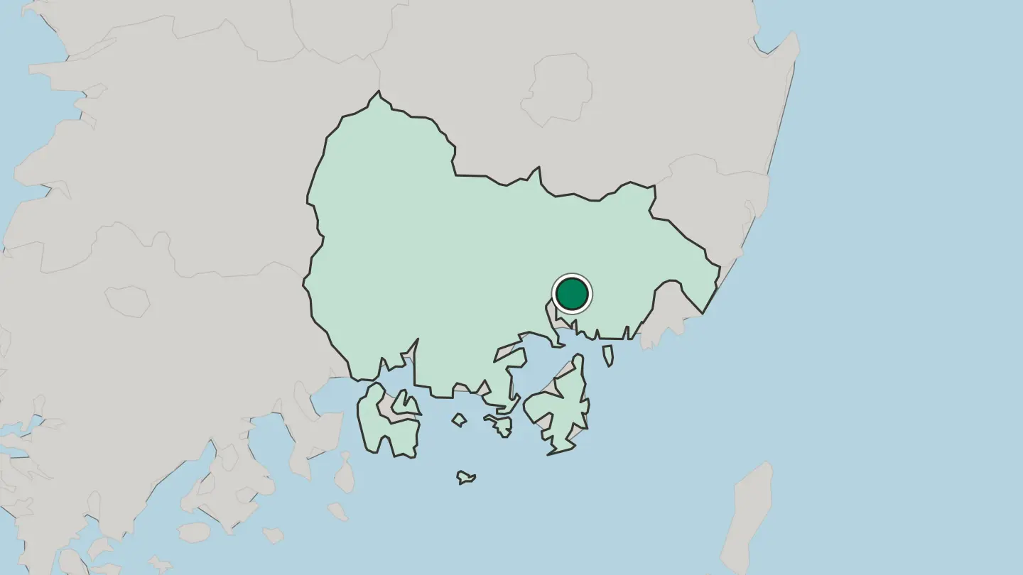 Map of Changwon in South Korea