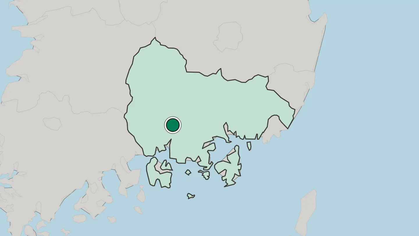 Map of Chinju in South Korea