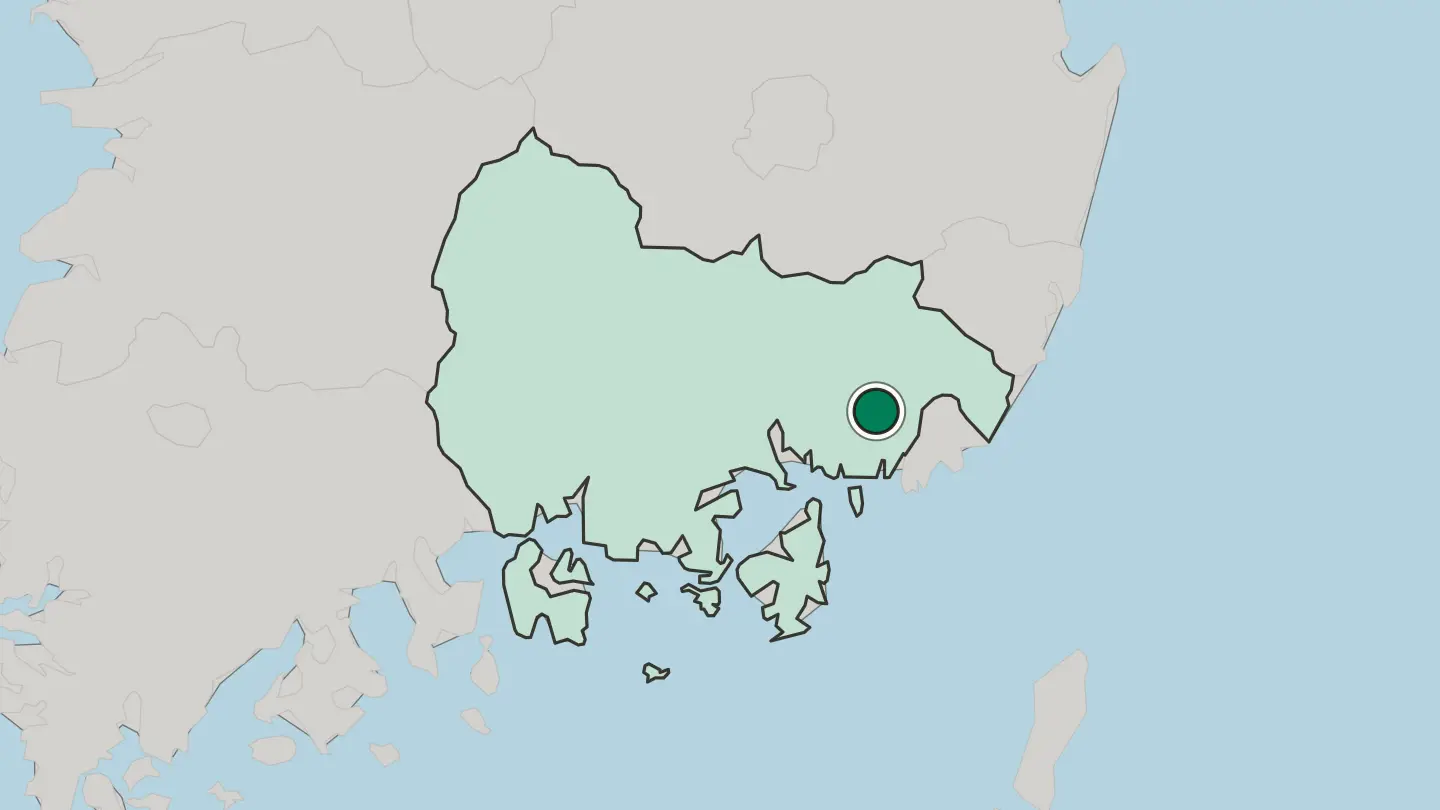 Map of Kimhae in South Korea