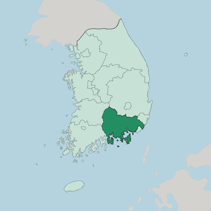 Map showing Gyeongsangnam-do — In South Korea
