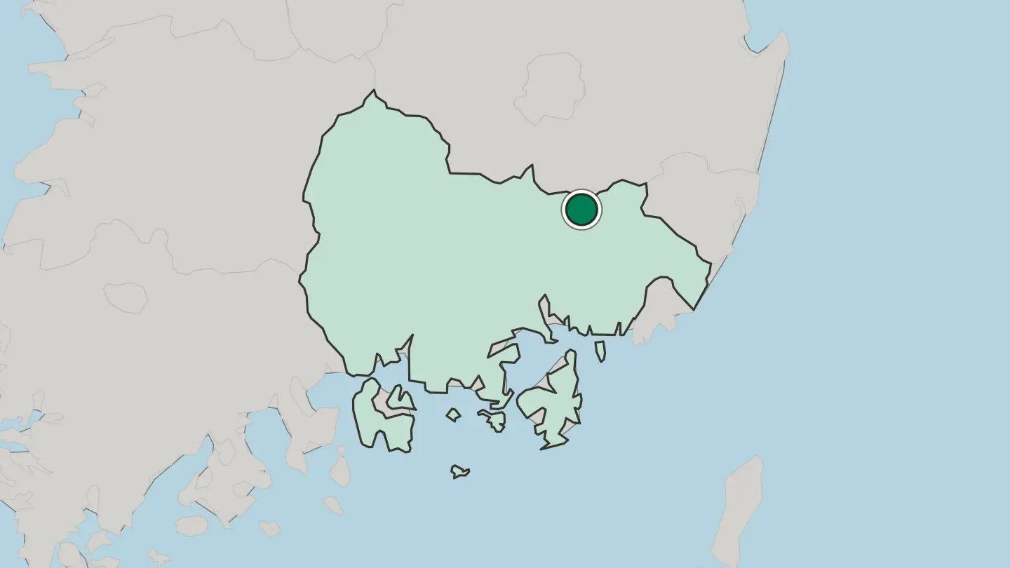 Map of Miryang in South Korea
