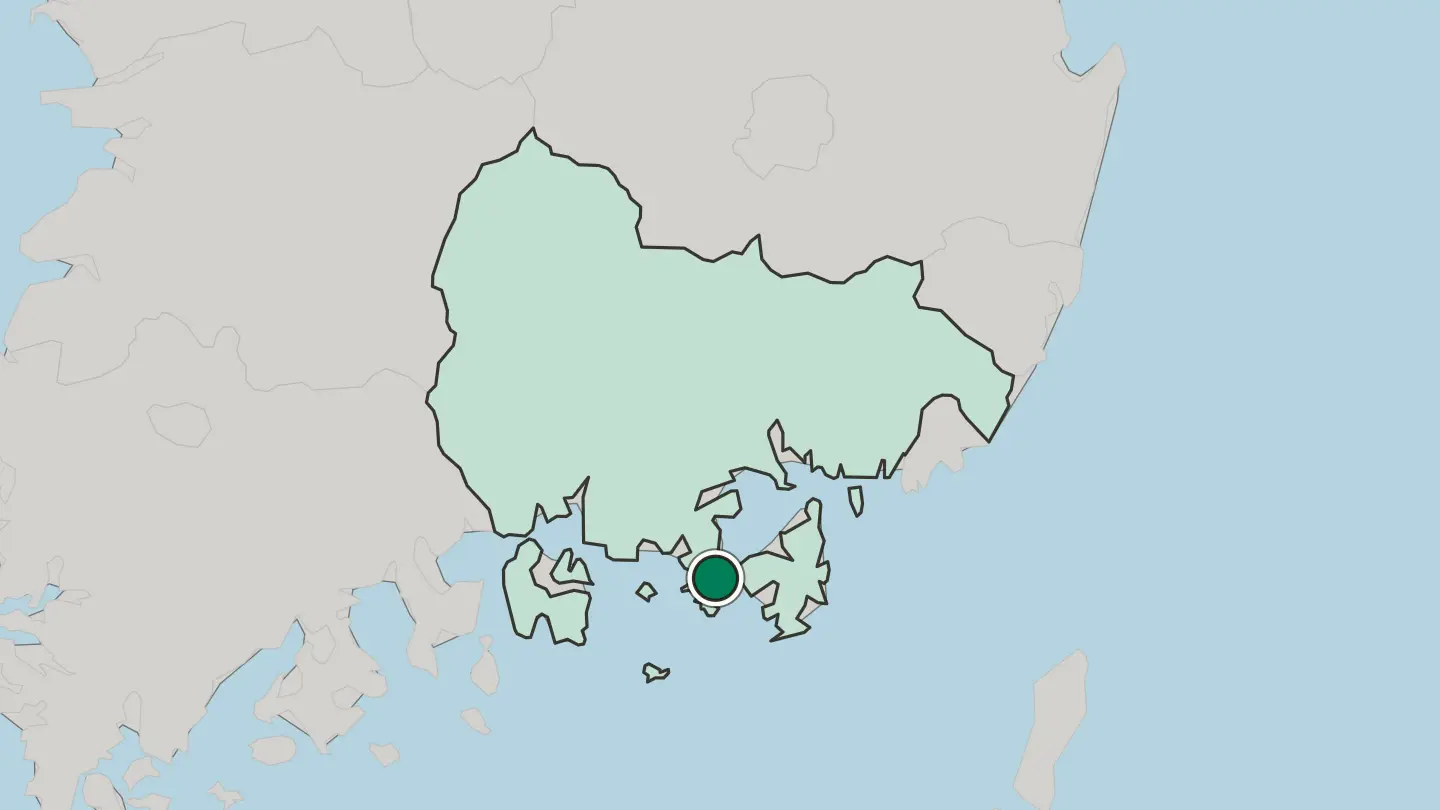Map of Tongyeong in South Korea