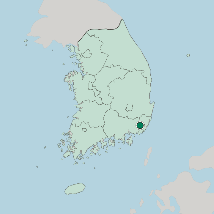 Map showing Yangsan — In South Korea