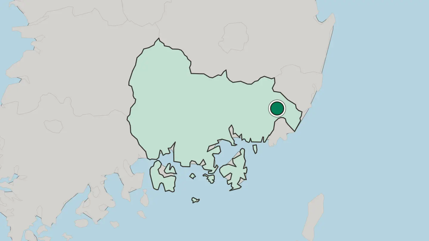 Map of Yangsan in South Korea
