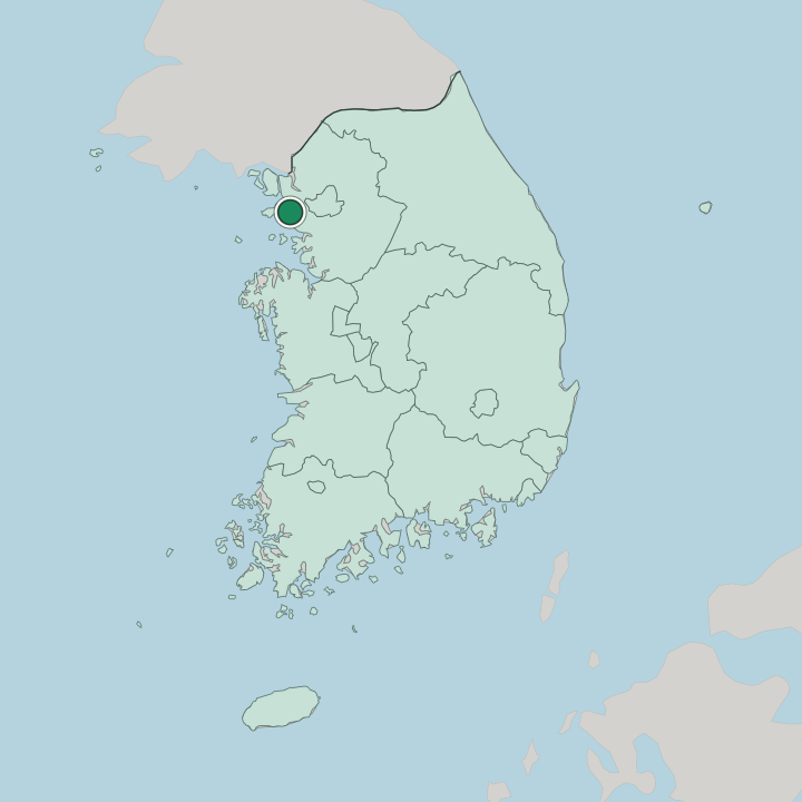 Map showing Incheon — In South Korea