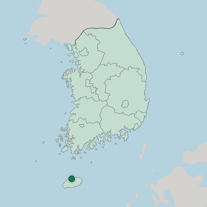 Map showing Jeju City — In South Korea