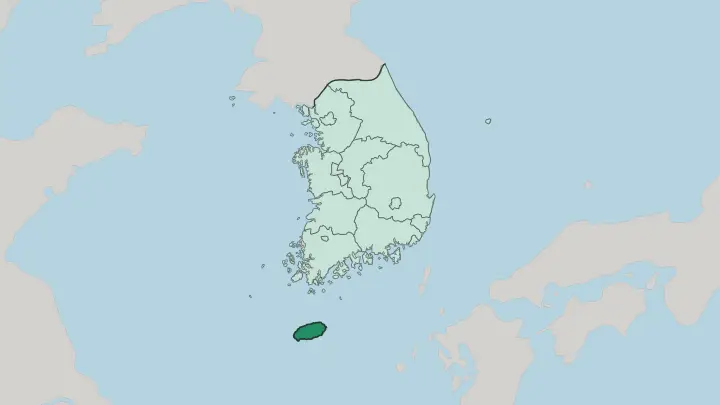 Map of Jeju-do in South Korea