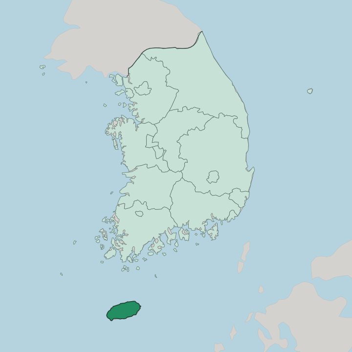 Map showing Jeju-do — In South Korea