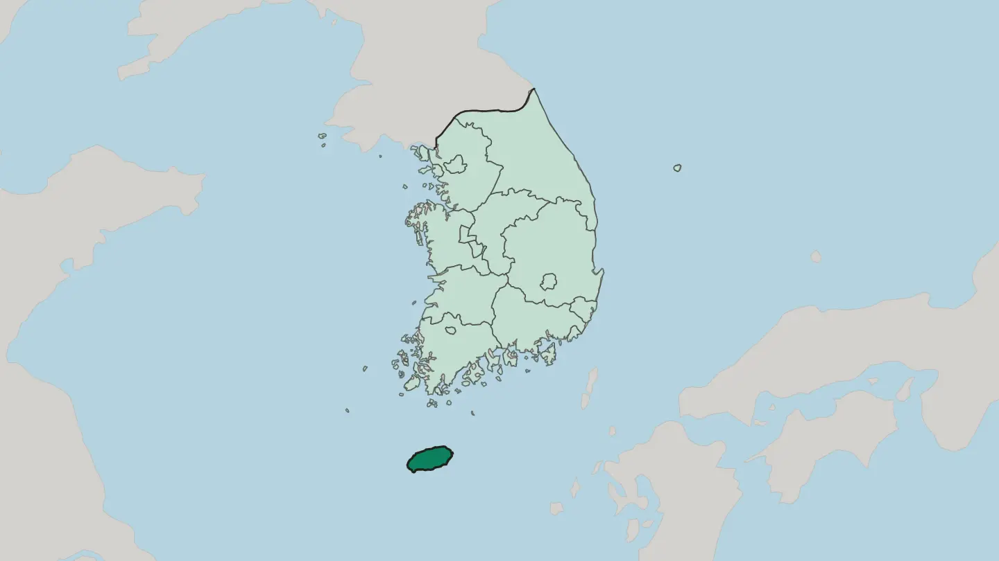 Map of Jeju-do in South Korea