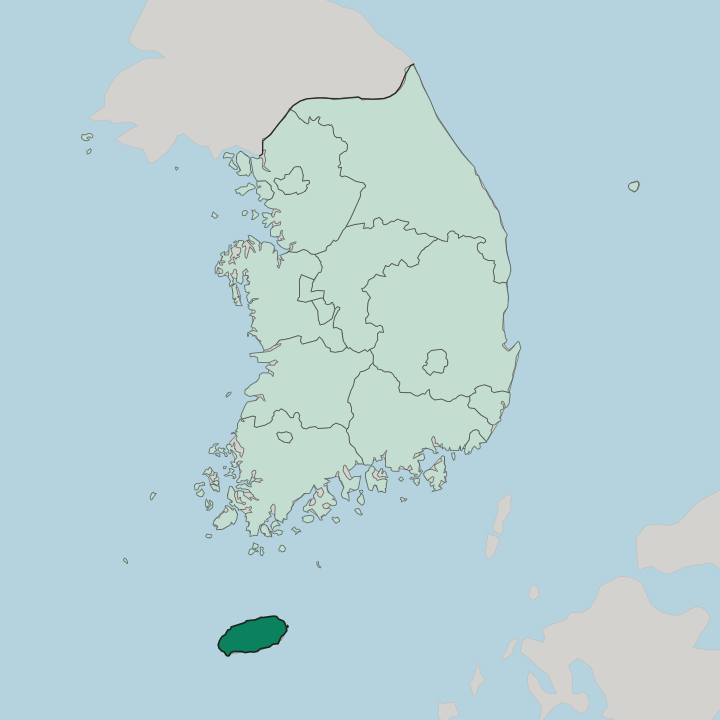 Map showing Jeju-do — In South Korea