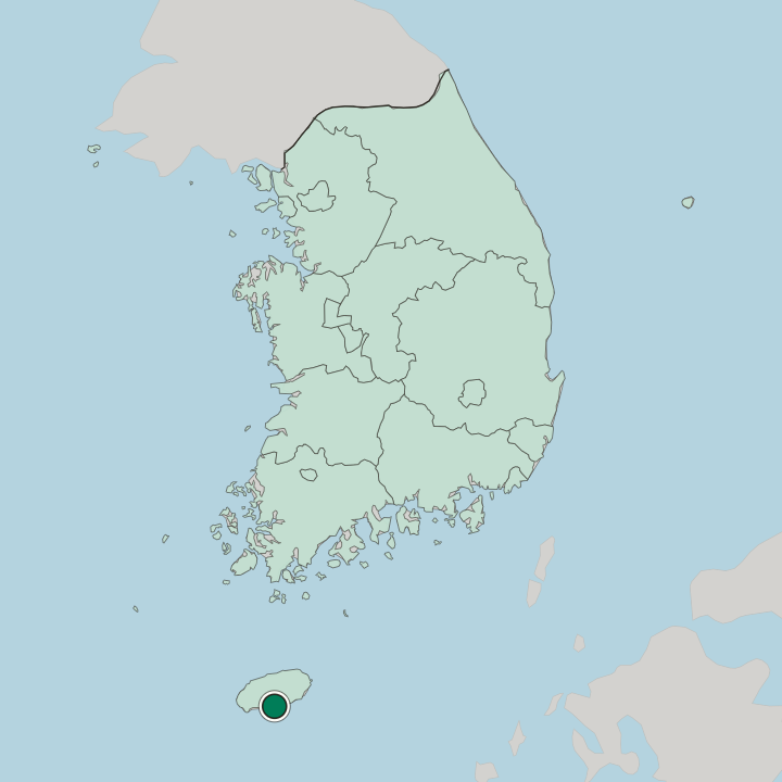 Map showing Seogwipo — In South Korea