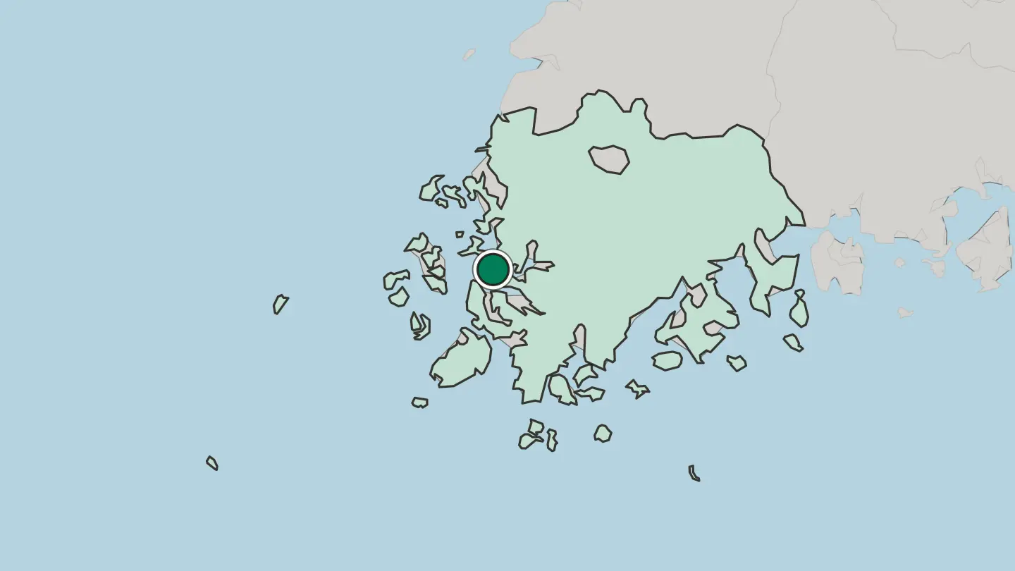 Map of Mokpo in South Korea