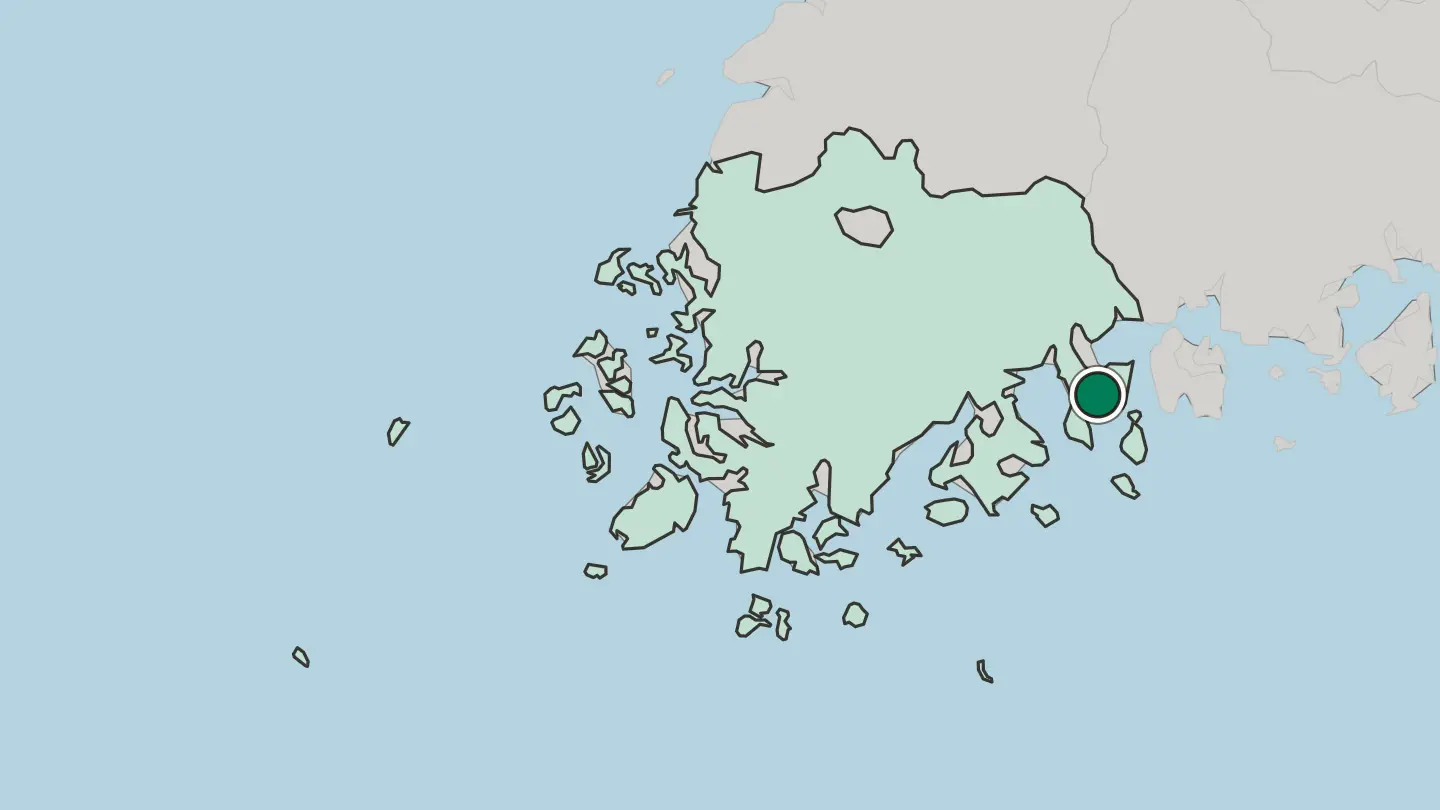 Map of Yeosu in South Korea
