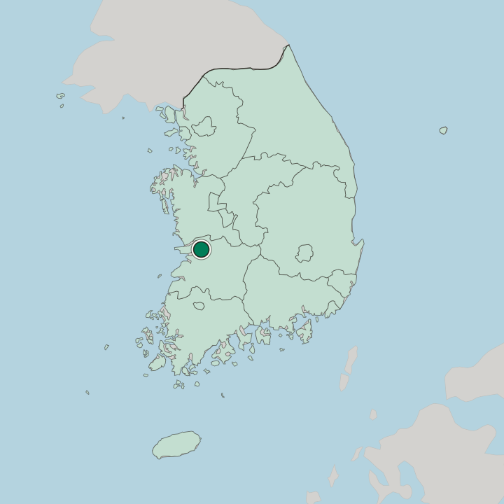 Map showing Iksan — In South Korea