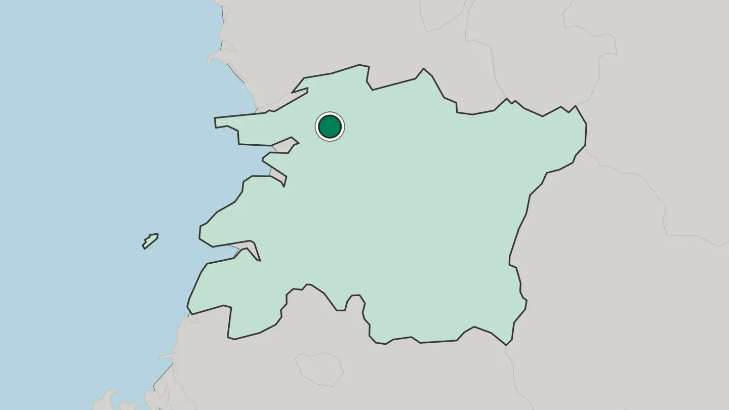 Map of Iksan in South Korea