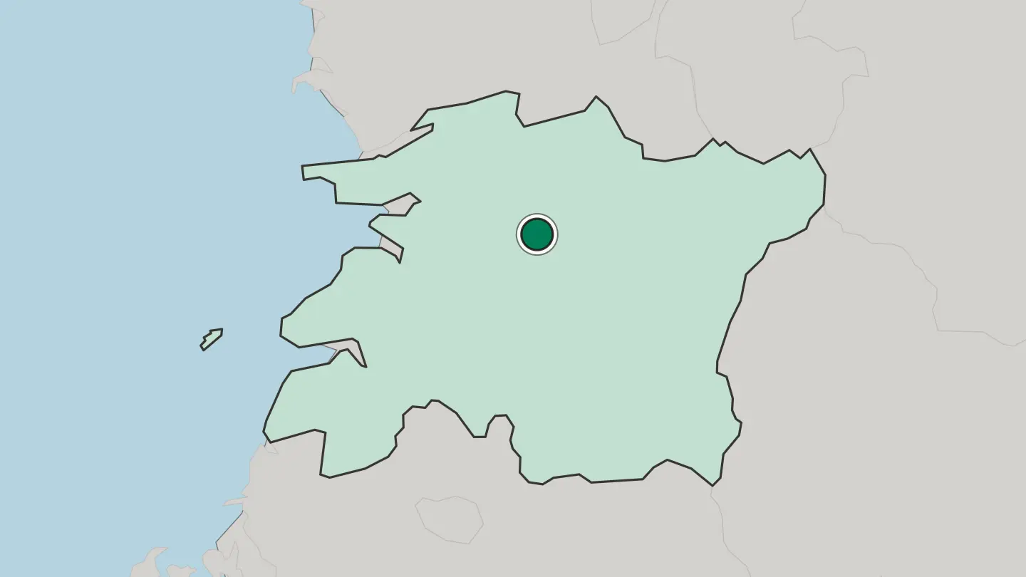 Map of Jeonju in South Korea