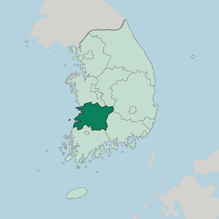 Map showing Jeonbuk — In South Korea