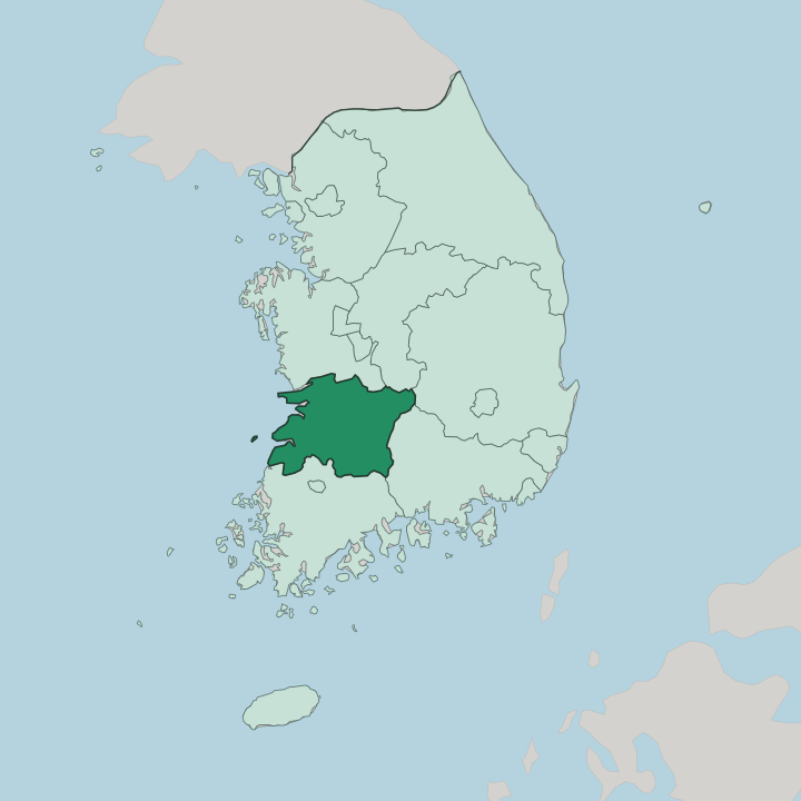Map showing Jeonbuk — In South Korea