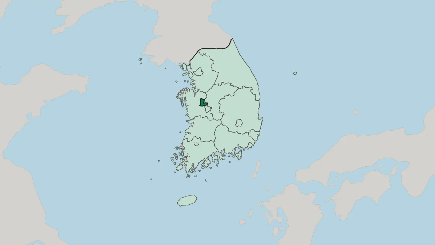 Map of Sejong-si in South Korea