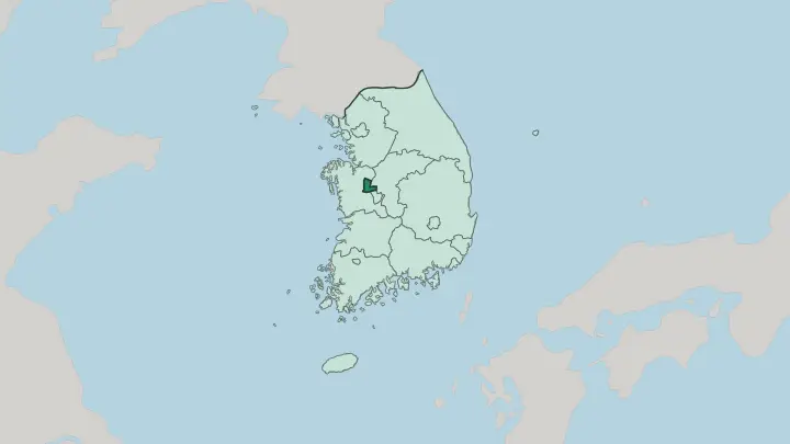 Map of Sejong-si in South Korea
