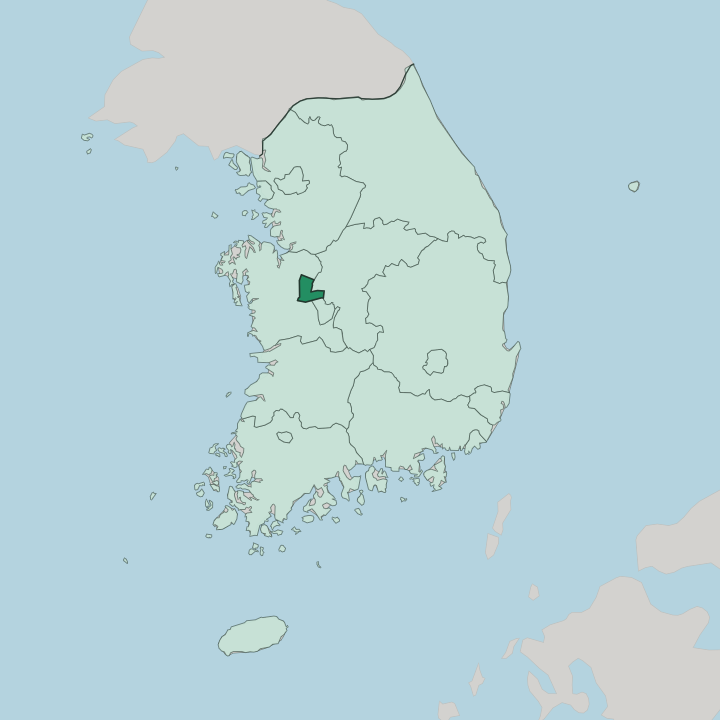 Map showing Sejong-si — In South Korea
