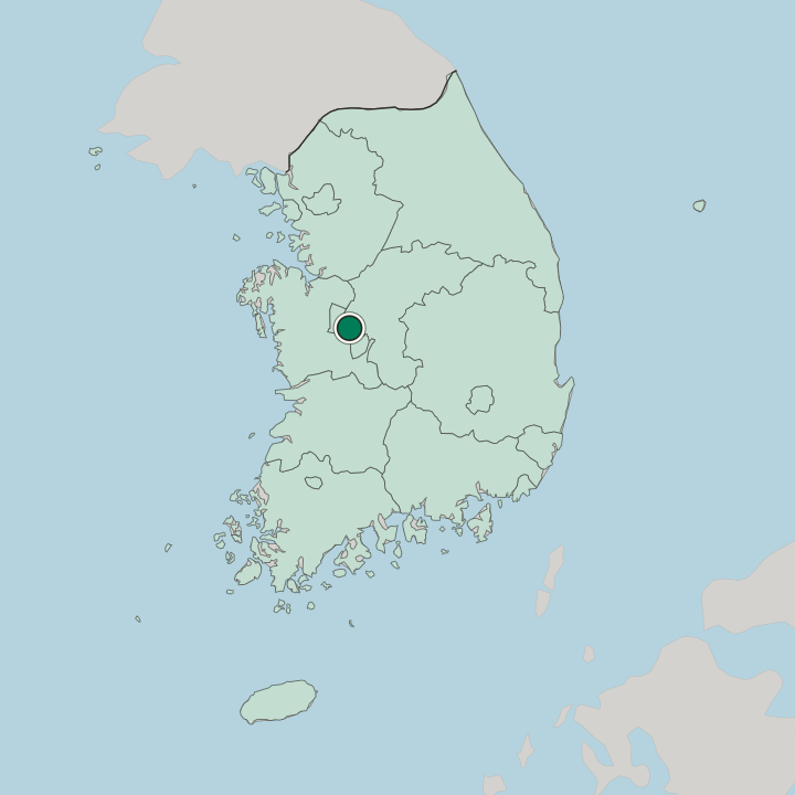 Map showing Sejong — In South Korea