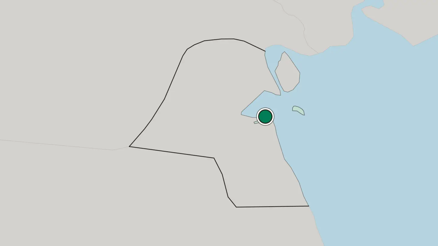 Map of Kuwait City in Kuwait