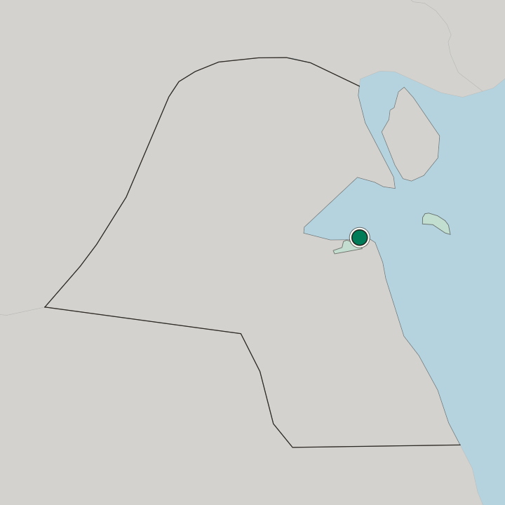 Map showing Kuwait City — In Kuwait